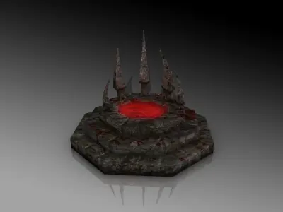 Blood fountain Low-poly 3D model