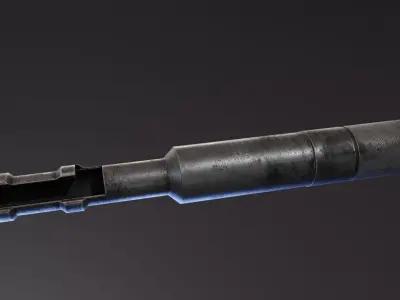 Bramit Suppressor Mosin Nagant Low-poly 3D model
