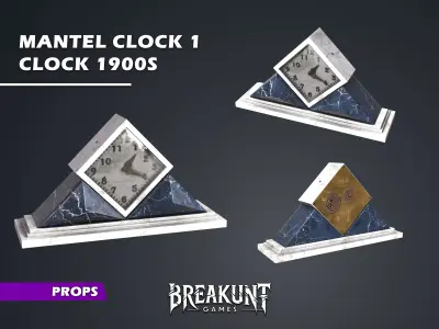 Mantel Clock 1 - Clocks 1900s 3D model