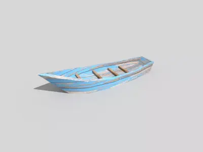low poly beach boat Low-poly 3D model