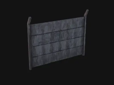 Concrete Fence Low-poly 3D model