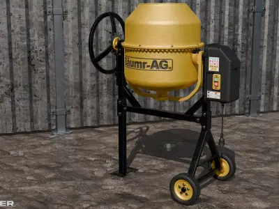 Cement Mixer Low-poly 3D model shop