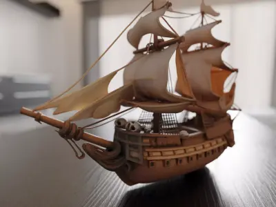 wooden ship 3D print model by CRS3D from CGTrader