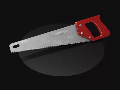 Red saw for wood 3D model