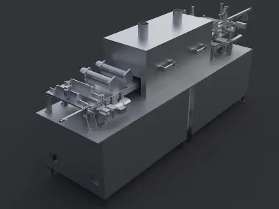 Buzzer Four sided Glue Drying Production Line 3D model