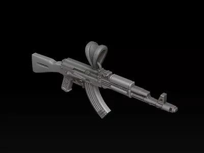 Stylized Gun v3 Pendant 3D print model