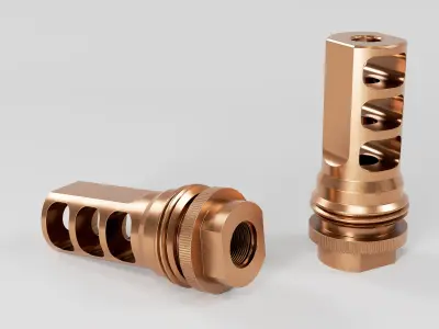 SilencerCo ASR Muzzle Brake Heat Treat Low-poly 3D model