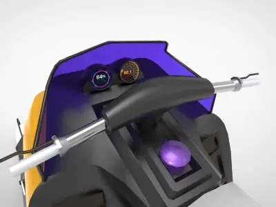 Snow Motorcycle Low-poly 3D model