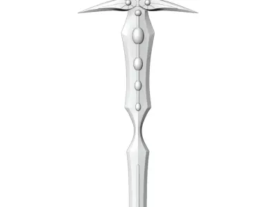 Simple lowpoly fantasy sword modeling Low-poly 3D model