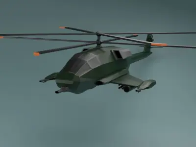 Aircrafts military helicopter Low-poly 3D model