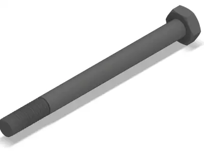 Bolt Partial Thread Hexagonal Head M10x120mm 3D model