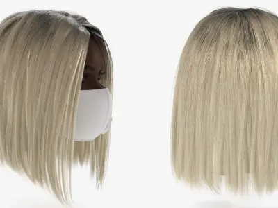 Electronic Air Purifier Mask on Female Face 3D model
