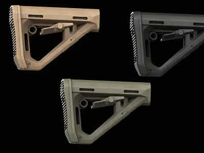 DT Carbine Stock Mil Spec Low-poly 3D model