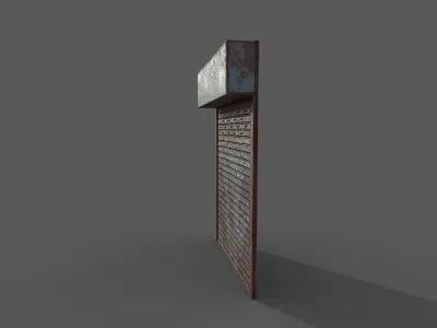 Metal industrial door Low-poly 3D model purchase