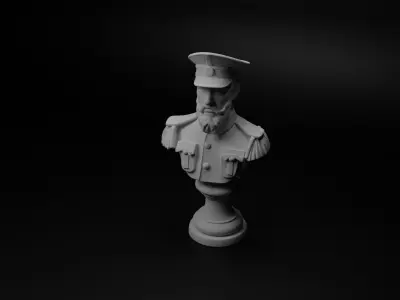 WW1 Ottoman Soldier Bust Chess 3D print model