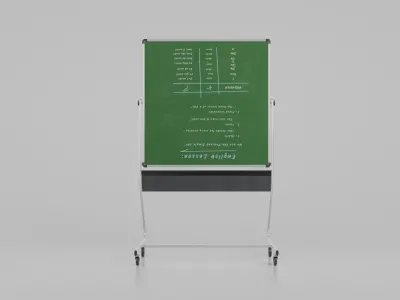 Customizable Double-Sided Metal Greenboard Square Writing Board Low-poly 3D model