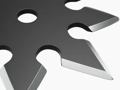 Shuriken ninja throwing knife 05 3D model