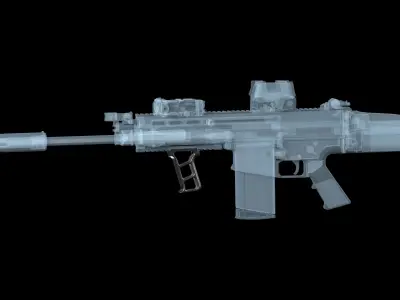 Tactical Dynamics aluminium skeletonized fore vertical grip Low-poly 3D model