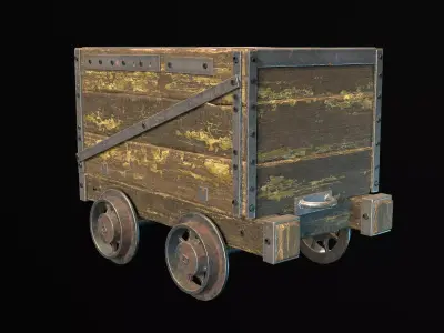 Minecart  Low-poly 3D model