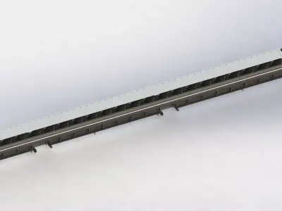 diameter 450mm x length 10000mm screw conveyor 3D model