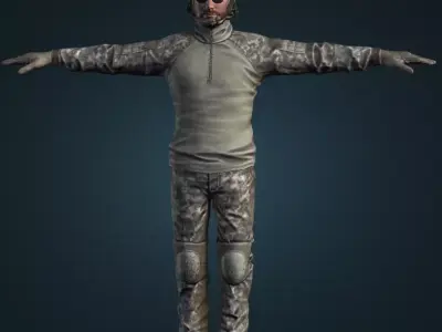 Military Army Soldier 3d Gaming Character Low-poly 3D model