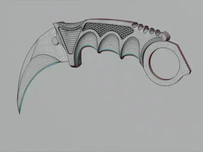 karambit knife - PBR Low-poly 3D model