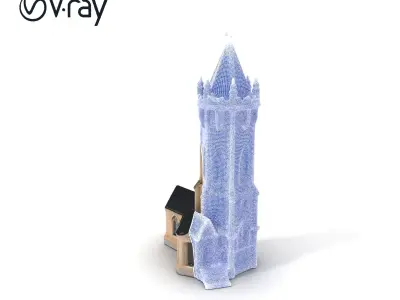 Gothic Tower Model Pack with Detailed Architecture Low-poly 3D model