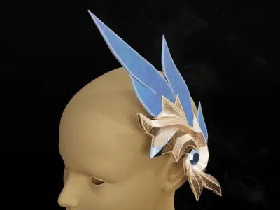 Decorative head female lowpoly game asset Free low-poly 3D model