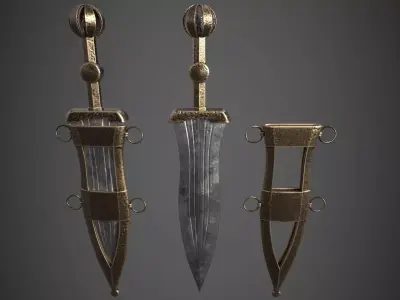 Dagger Ibera Low-poly 3D model