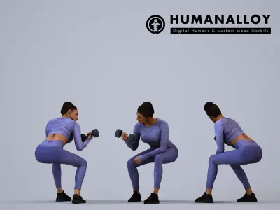 Basics0546 - A set containing 5 models of male and female 3D model