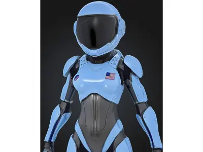 Female Astronaut Exosuit Space Low-poly 3D model
