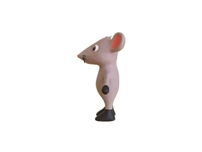 High-Quality 3D Cute Rat for Games Low-poly 3D model