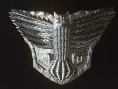 Owl Shield Low-Poly 3D Model  Low-poly 3D model