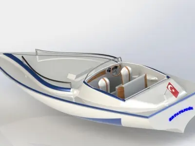 Speedboat boat 3D print model