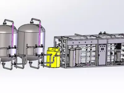 20T Two-Stage Water Treatment System 3D model