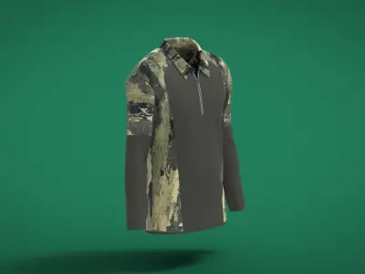 Military Outfit - T-shirt Low-poly 3D model 47