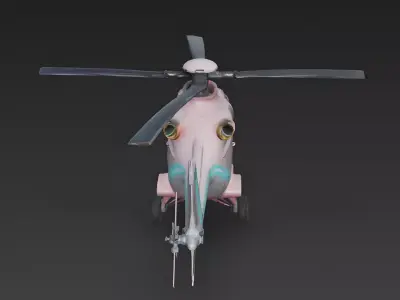 Realistic Cyberpunk Easter Helicopter 3D Model Low-poly 3D model