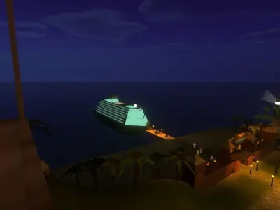 Cruise Ship Low Poly Low-poly 3D model