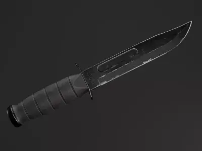 Knife low poly PBR realistic game ready asset Low-poly 3D model