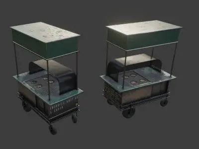Food Mobile Stand Low-poly 3D model