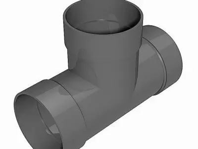 PVC Low Pressure Equal Tees - Socket Ends Free 3D model