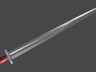 Excalibur sword with Xyphos handle Low-poly 3D model