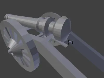 18th Century Field cannon Free low-poly 3D model