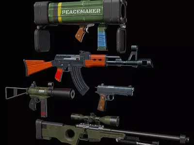 Collection of Stylized Weapons 3D Model Pack