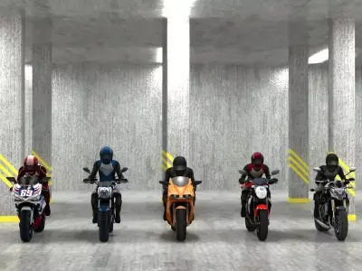 5 low poly bikes Low-poly 3D model