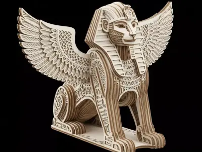 3D Egyptian Sphinx Statue Model 3D print model