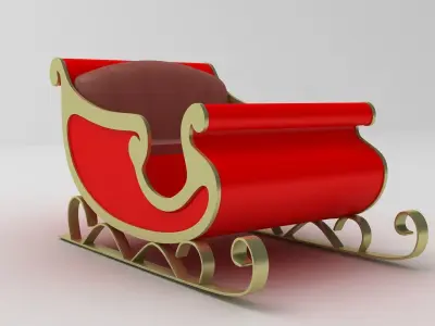 Sleigh santa claus 3D model