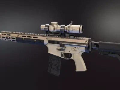 FN LICC IWS Rifle Low-poly 3D model