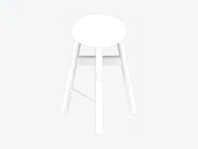 Stool - Timberline - Mid Low-poly 3D model