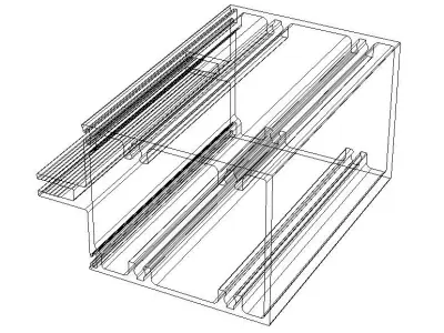 Aluminum Extruded Intermediate Horizontal  Mullions MOD AL-056cw Low-poly 3D model